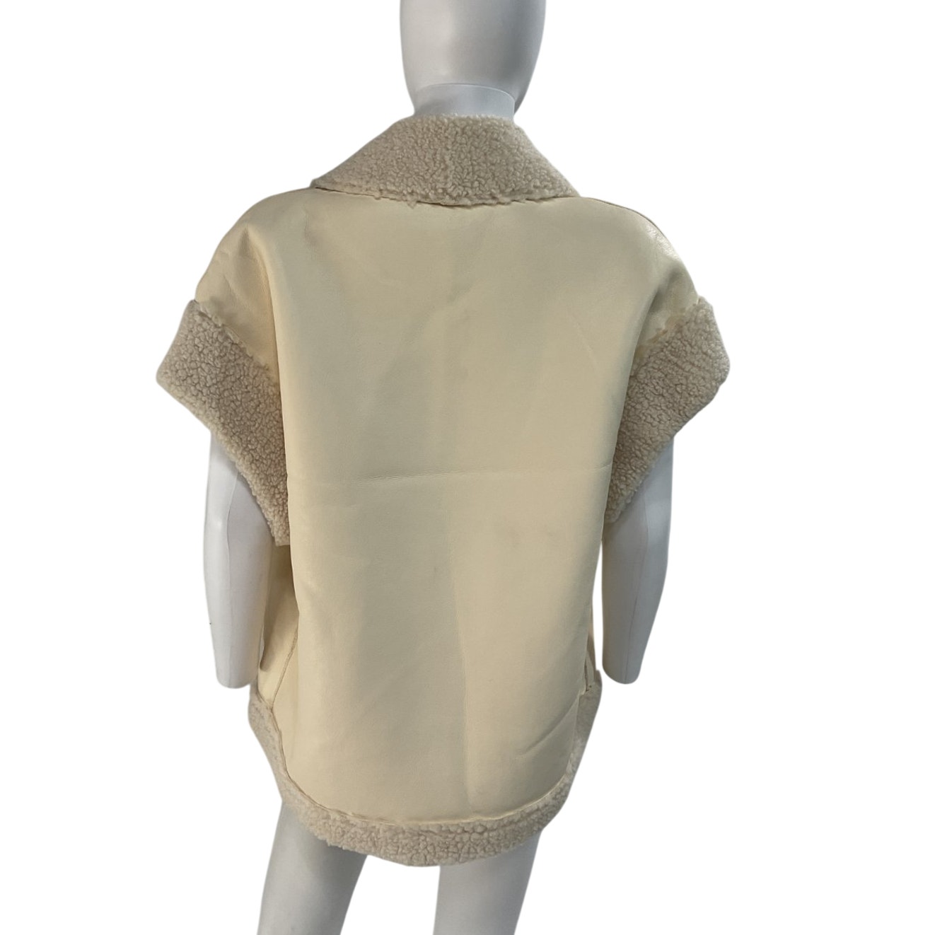 Bubish Faux Leather Ivory Poppy Vest Size S — image 3 of 5